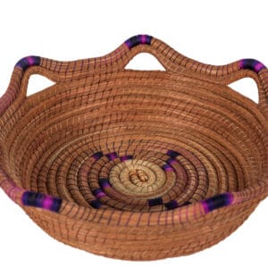 Ocoxal Basket with Purple Pinwheel Thread Design
