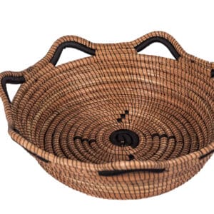 Ocoxal Basket with Black Pinwheel Thread Design